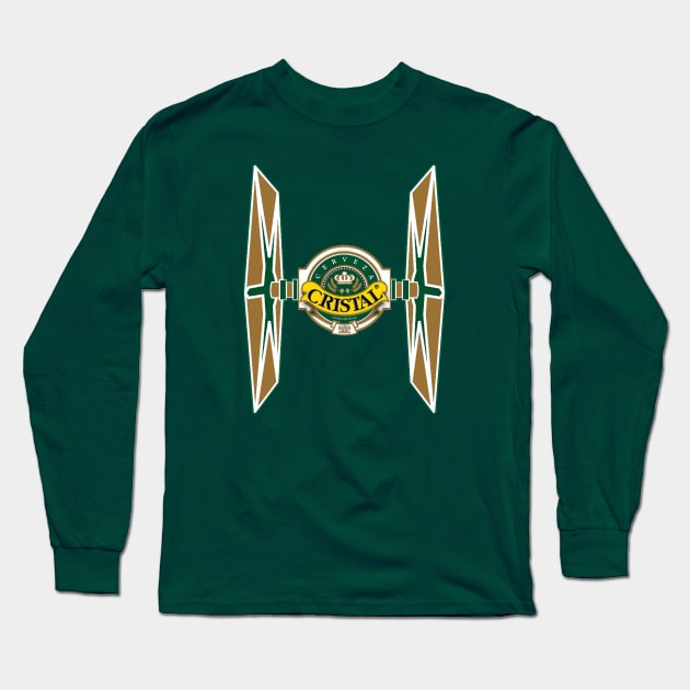 Cerveza Cristal Tie Fighter Long Sleeve T-Shirt by INLE Designs